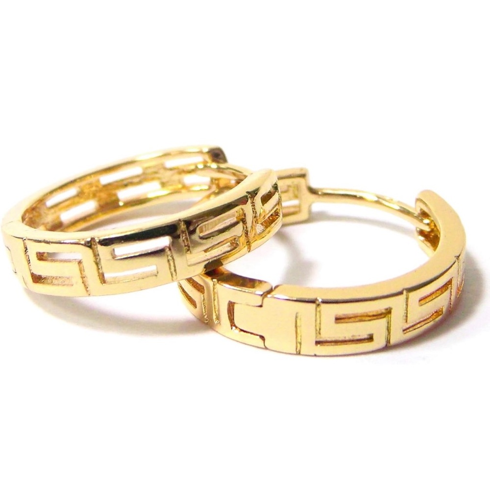 NEW Women’s Key Yellow Gold Filled Plated Hoop Earrings